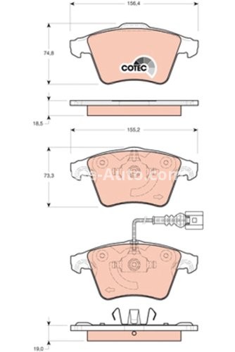 Set plăcuțe frână TRW, față, pentru: VW TOUAREG 2.5D-5.0D 10.02-05.10