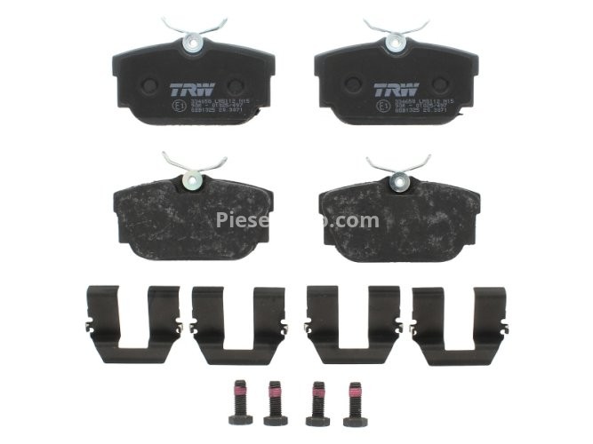 Set plăcuțe frână TRW, spate, (cu accesorii; cu șuruburi de ghidare etrier frână), pentru: VW CALIFORNIA T4 CAMPER, TRANSPORTER T4 1.8-2.8 07.90-06.03
