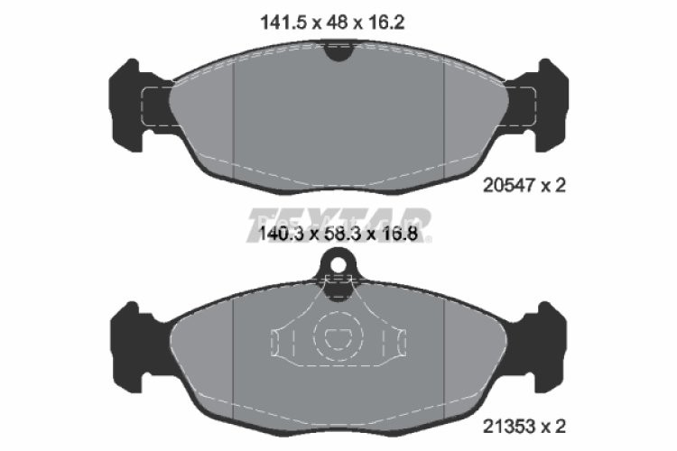 Set plăcuțe frână TEXTAR, față, pentru: CHEVROLET CORSA, LANOS, TIGRA; DAEWOO LANOS, LEMANS, NEXIA; FSO LANOS; JAGUAR XJ; OPEL ASTRA F, ASTRA F CLASSIC, ASTRA F/KOMBI, COMBO/MINIVAN 1.0-6.0 09.82-