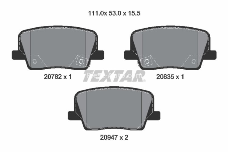 Set plăcuțe frână TEXTAR, spate, pentru: SSANGYONG REXTON 2.0/2.2D 07.17-
