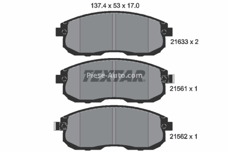 Set plăcuțe frână TEXTAR, față, pentru: NISSAN 200SX, 350Z, ALTIMA, AVENIR, MAXIMA / MAXIMA QX IV, MAXIMA III, SENTRA V, SENTRA VI, SKYLINE 1.8-3.5 07.88-