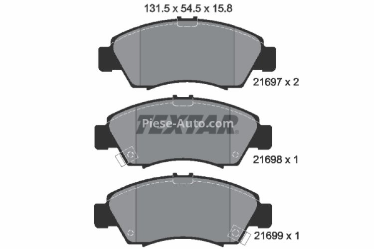 Set plăcuțe frână TEXTAR, față, pentru: HONDA CAPA, CITY IV, CITY V, CIVIC V, CIVIC VI, DOMANI, JAZZ II, LOGO 1.2-1.6 10.91-