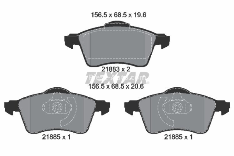 Set plăcuțe frână TEXTAR, față, pentru: VW CALIFORNIA T4 CAMPER, TRANSPORTER T4 1.8-2.8 07.90-06.03
