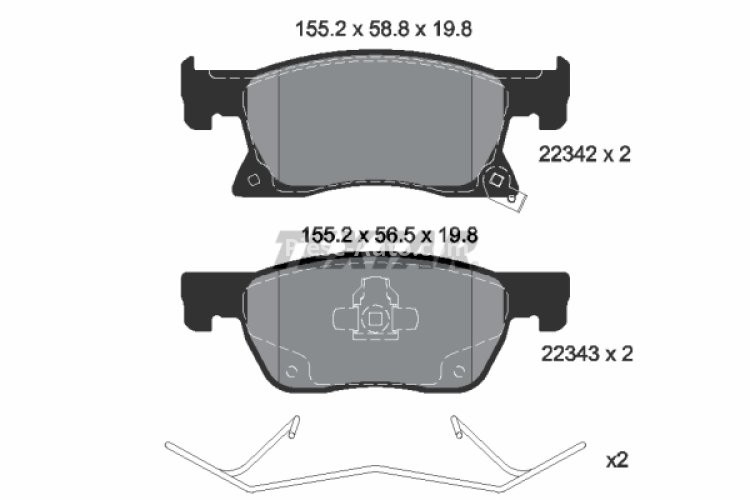 Set plăcuțe frână TEXTAR, față, (cu accesorii), pentru: OPEL ASTRA K, ASTRA K/KOMBI 1.0-1.6D 06.15-