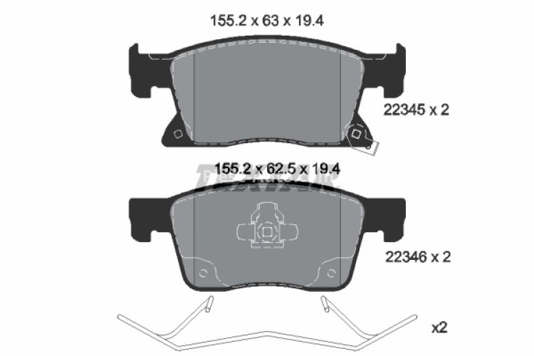 Set plăcuțe frână TEXTAR, față, (roti de 16 inci), pentru: OPEL ASTRA K, ASTRA K/KOMBI 1.0-1.6D 06.15-