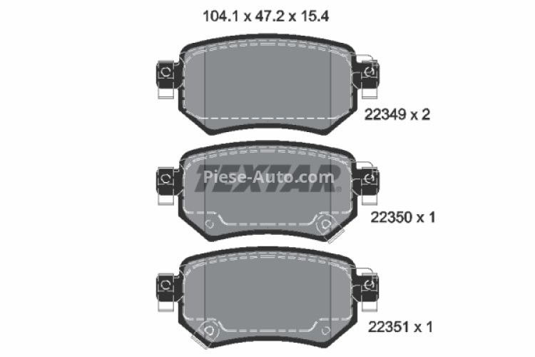 Set plăcuțe frână TEXTAR, spate, pentru: MAZDA 6, 6/KOMBI 2.0/2.2D/2.5 08.12-