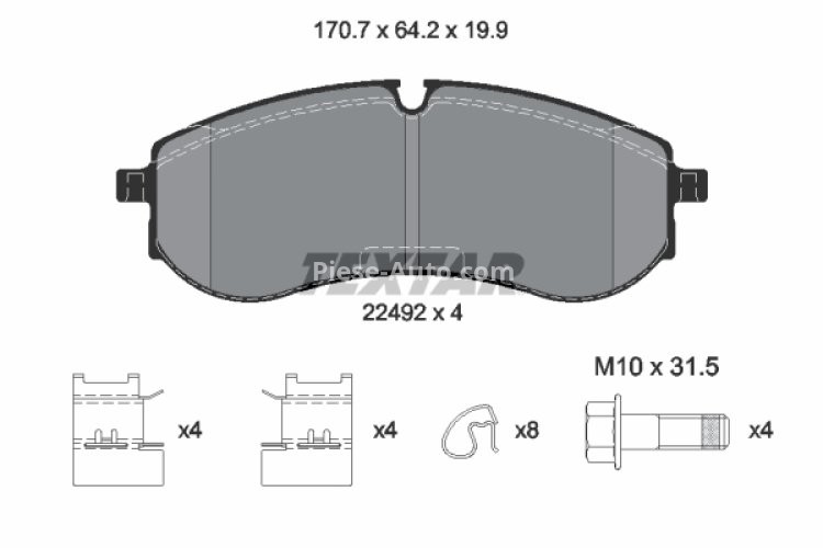 Set plăcuțe frână TEXTAR, spate, pentru: VW CRAFTER, GRAND CALIFORNIA CAMPER 2.0D/Electric 09.16-