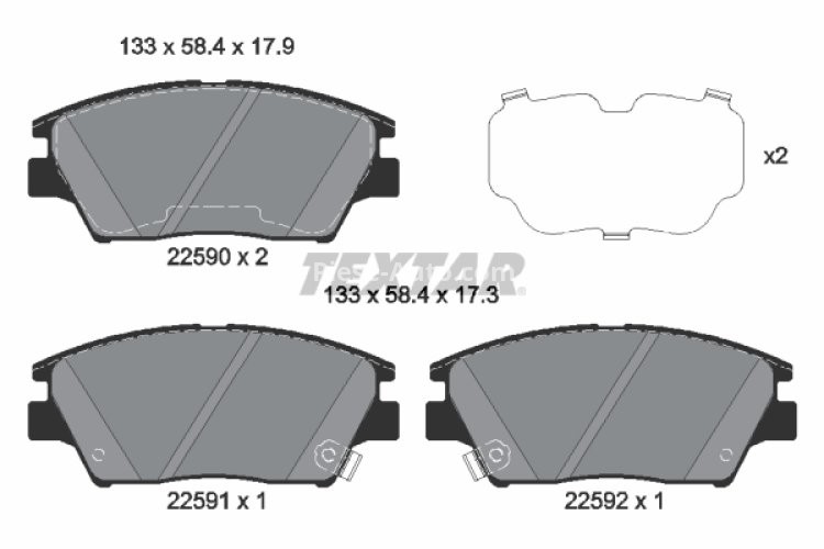 Set plăcuțe frână TEXTAR, față, pentru: SSANGYONG TIVOLI, XLV 1.2-1.6LPG 03.15-