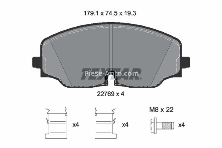 Set plăcuțe frână TEXTAR, față, pentru: VW ATLAS 2.0/3.6 12.16-