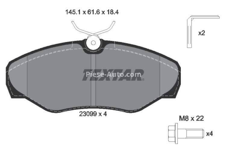 Set plăcuțe frână TEXTAR, față, pentru: NISSAN PRIMASTAR; OPEL VIVARO A; RENAULT ESPACE III, TRAFIC II 1.9D-3.0 10.98-