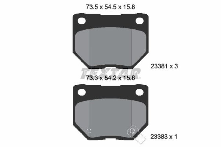 Set plăcuțe frână TEXTAR, spate, pentru: SUBARU IMPREZA 2.0/2.5 12.00-12.08