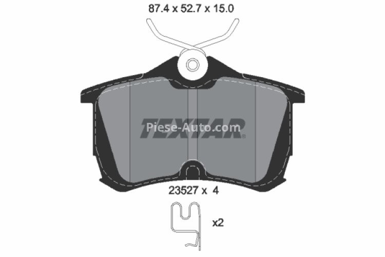 Set plăcuțe frână TEXTAR, spate, pentru: HONDA ACCORD VI, ACCORD VII; TOYOTA COROLLA 1.3-3.0 07.92-05.08