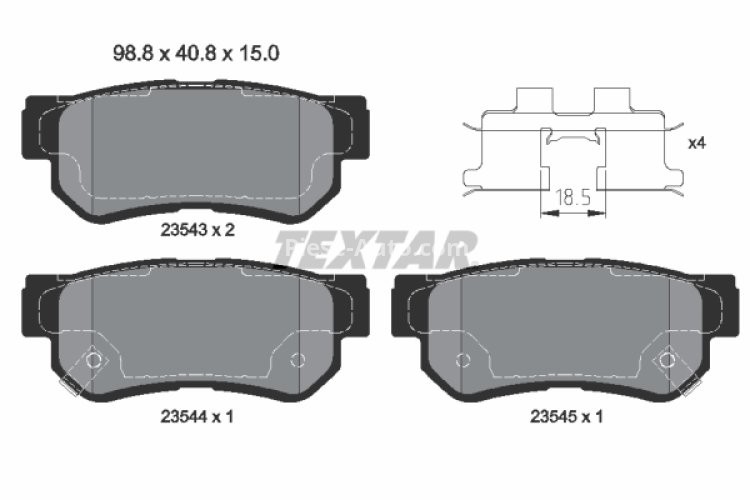 Set plăcuțe frână TEXTAR, spate, pentru: HYUNDAI ELANTRA IV, GETZ, GRANDEUR, HIGHWAY, MATRIX, SANTA FÉ I, SONATA IV, SONATA V, TRAJET, TRAJET/MINIVAN, TUCSON, TUCSON/SUV, XG 1.1-3.8 03.98-