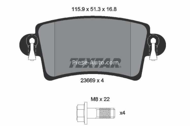 Set plăcuțe frână TEXTAR, spate, pentru: NISSAN INTERSTAR; OPEL MOVANO A; RENAULT MASTER II 1.9D-3.0D 07.98-