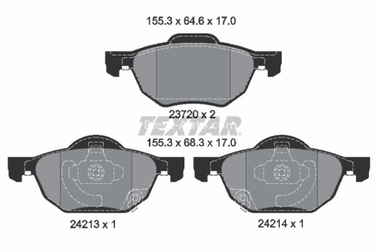 Set plăcuțe frână TEXTAR, față, pentru: HONDA ACCORD VII 2.0-3.0 09.02-05.08