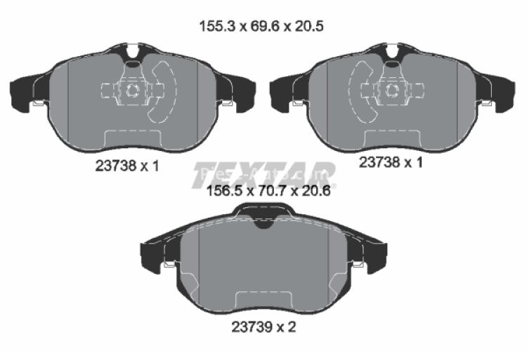 Set plăcuțe frână TEXTAR, față, pentru: OPEL ASTRA H, ASTRA H GTC, SIGNUM, VECTRA C, VECTRA C GTS, ZAFIRA B; SAAB 9-3, 9-3X 1.8-3.2 04.02-
