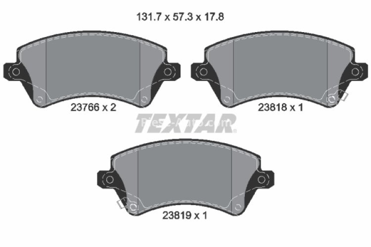 Set plăcuțe frână TEXTAR, față, pentru: TOYOTA COROLLA 1.4-2.0D 01.01-03.08