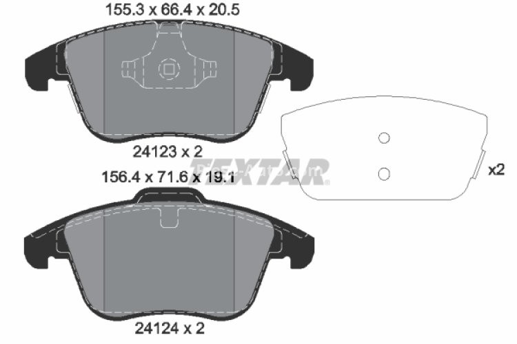 Set plăcuțe frână TEXTAR, față, pentru: LAND ROVER RANGE ROVER EVOQUE; MG MG HS 1.5-2.2D 06.11-