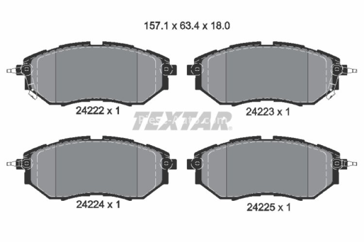Set plăcuțe frână TEXTAR, față, pentru: SUBARU FORESTER, IMPREZA, LEGACY IV, LEGACY V, LEGACY VI, LEVORG, OUTBACK, TRIBECA 1.6-3.6 09.03-