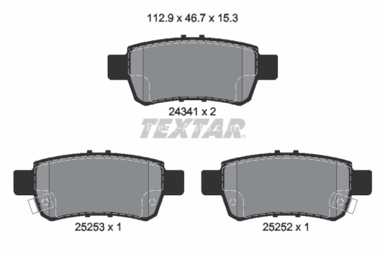 Set plăcuțe frână TEXTAR, spate, pentru: HONDA CROSSROAD, ODYSSEY 1.8/3.5 07.02-