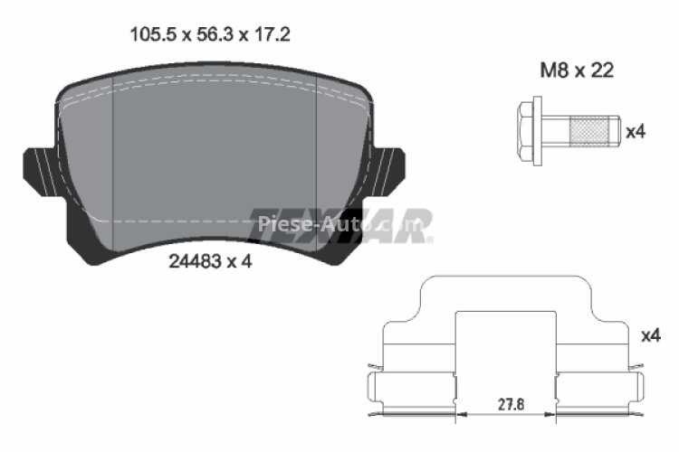 Set plăcuțe frână TEXTAR, spate, pentru: VW CC B7, PASSAT B6, PASSAT B7, PASSAT B7/KOMBI 1.4-3.6 03.05-12.16