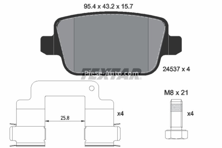 Set plăcuțe frână TEXTAR, spate, pentru: LAND ROVER FREELANDER 2 2.0/3.2 10.06-10.14