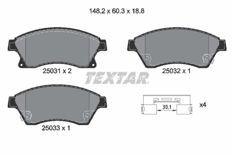 Set plăcuțe frână TEXTAR, față, pentru: CHEVROLET AVEO, CRUZE; OPEL ASTRA H CLASSIC, ASTRA J, ASTRA J GTC 1.2-2.0D 01.09-