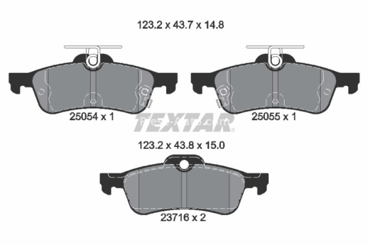 Set plăcuțe frână TEXTAR, spate, pentru: HONDA CIVIC IX 1.4-2.2D 02.12-12.16
