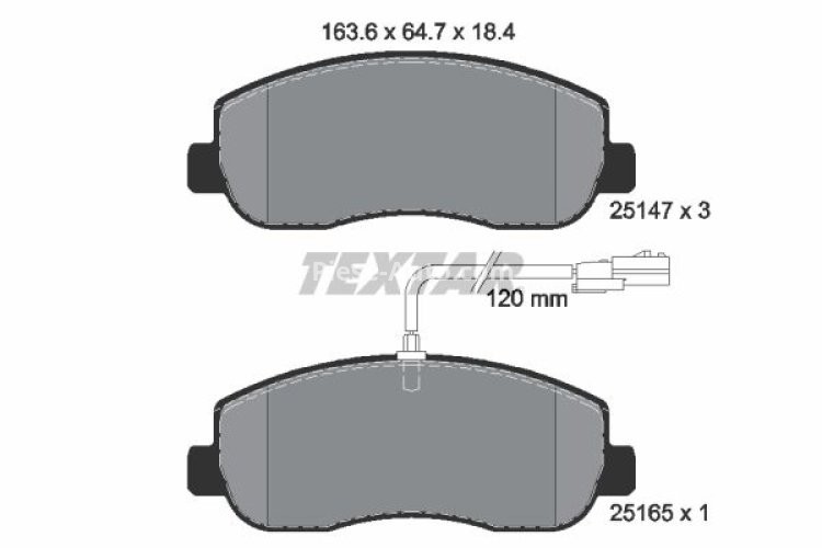 Set plăcuțe frână TEXTAR, față, pentru: NISSAN CABSTAR E, INTERSTAR, NV400; OPEL MOVANO B; RENAULT MASTER III 2.3D/3.0D/Electric 10.98-