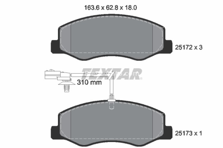 Set plăcuțe frână TEXTAR, spate, pentru: NISSAN INTERSTAR, NV400; OPEL MOVANO B; RENAULT MASTER III 2.3D 02.10-