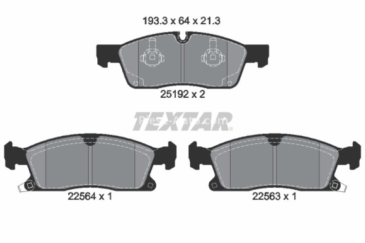 Set plăcuțe frână TEXTAR, față, pentru: DODGE DURANGO; JEEP GRAND CHEROKEE, GRAND CHEROKEE IV 3.0D-6.4 11.10-