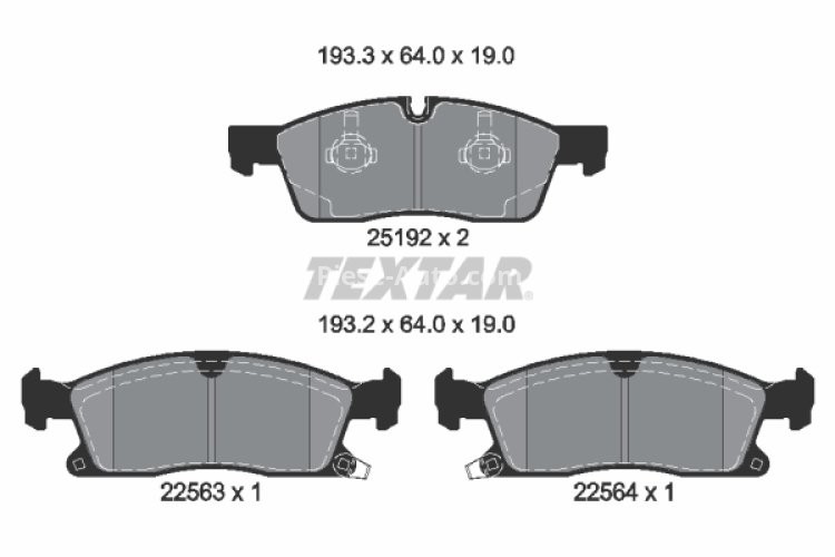 Set plăcuțe frână TEXTAR, față, pentru: JEEP GRAND CHEROKEE, GRAND CHEROKEE IV 3.0D-6.2 11.10-