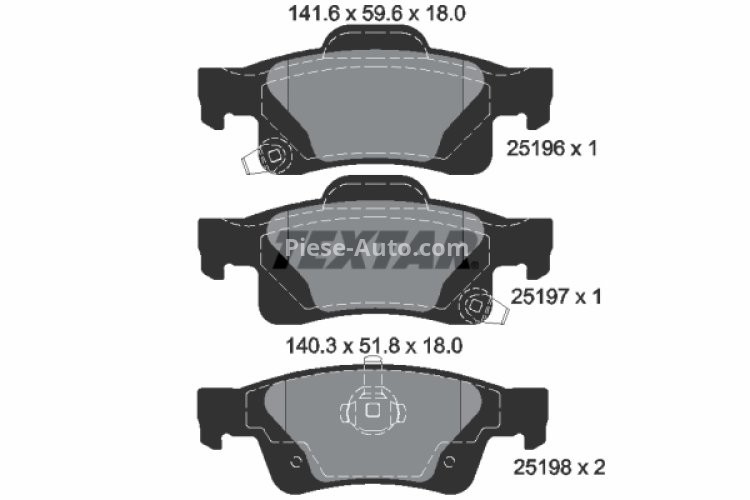 Set plăcuțe frână TEXTAR, spate, pentru: DODGE DURANGO; JEEP GRAND CHEROKEE, GRAND CHEROKEE IV 3.0D-6.4 11.10-