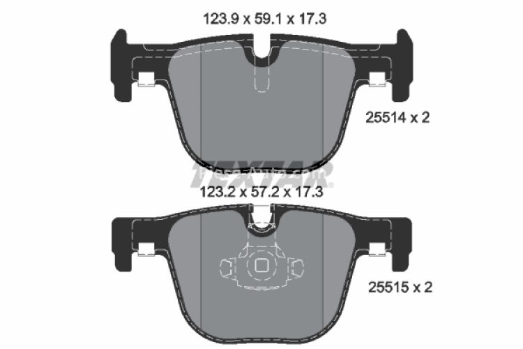 Set plăcuțe frână TEXTAR, spate, pentru: BMW 3 (F30, F80), 3 (F31), 3 GRAN TURISMO (F34), 4 (F32, F82), 4 (F33, F83), 4 GRAN COUPE (F36) 2.0D-3.0H 11.11-