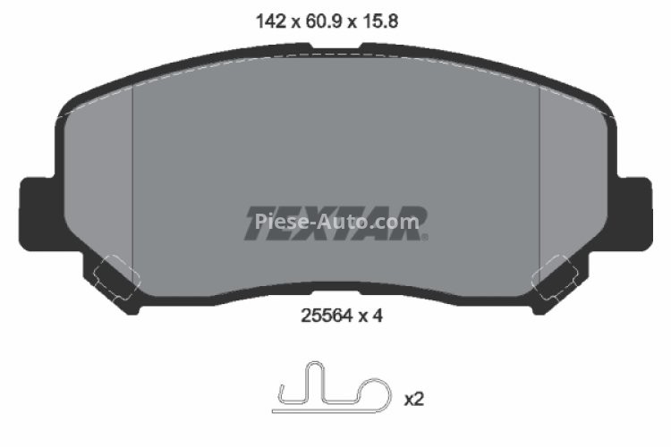 Set plăcuțe frână TEXTAR, față, (cu accesorii), pentru: MAZDA CX-5 2.0-2.5H 11.11-