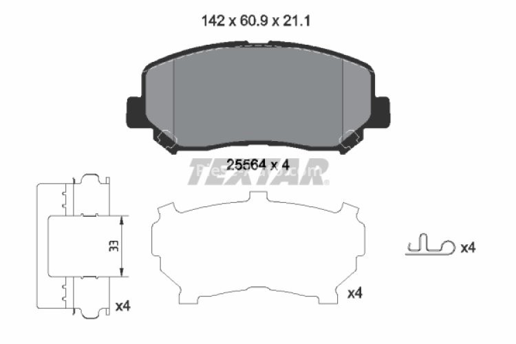 Set plăcuțe frână TEXTAR, față, pentru: JEEP CHEROKEE 2.0-3.2 11.13-