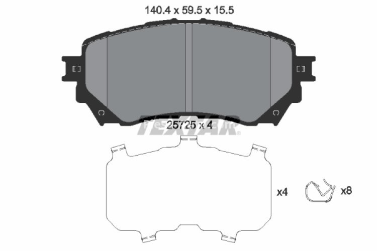 Set plăcuțe frână TEXTAR, față, (cu accesorii), pentru: MAZDA 6, 6/KOMBI 2.0/2.2D/2.5 08.12-