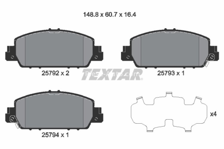 Set plăcuțe frână TEXTAR, față, pentru: HONDA ACCORD IX, HR-V 1.5-3.5 09.12-