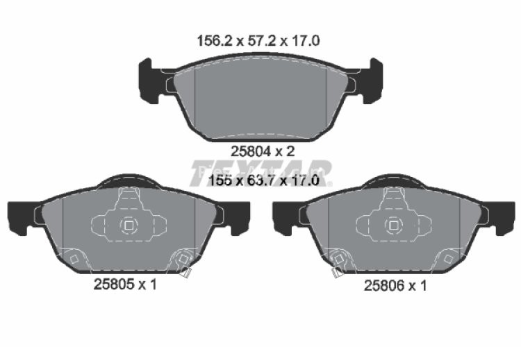Set plăcuțe frână TEXTAR, față, pentru: HONDA CIVIC IX, CIVIC X 1.0-2.2D 02.12-12.22