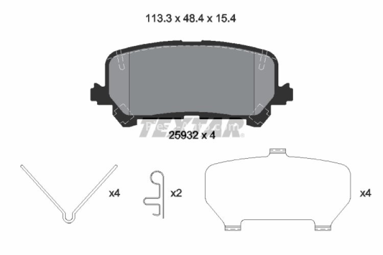 Set plăcuțe frână TEXTAR ,spate (cu accesorii), pentru: HONDA PILOT 3.0 01.17-