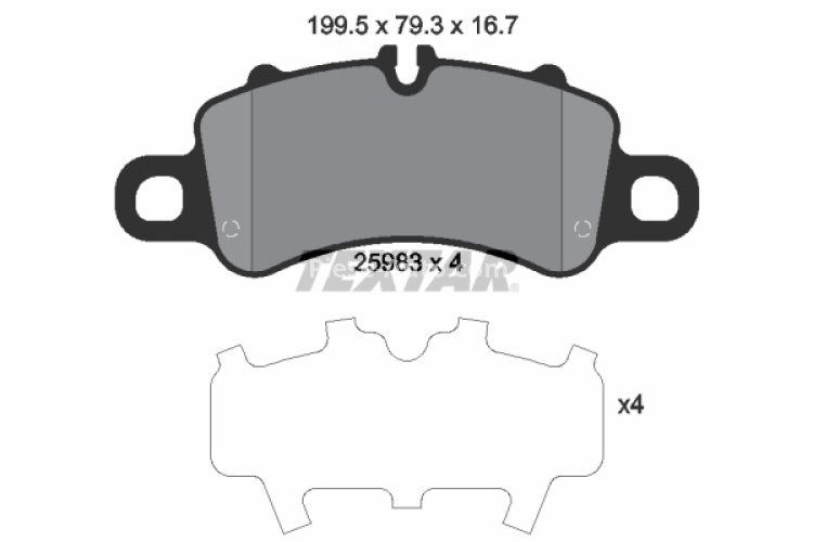 Set plăcuțe frână TEXTAR, față, pentru: PORSCHE 718 BOXSTER, 718 BOXSTER SPYDER, 718 CAYMAN, 911, 911 TARGA 2.5-4.0 12.11-