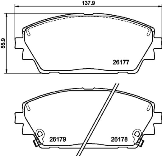 Set plăcuțe frână TEXTAR, față, pentru: MAZDA 3 1.5-2.0H 11.18-
