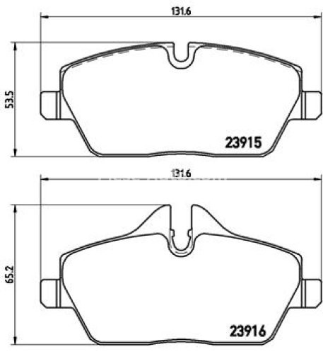 Set plăcuțe frână BREMBO ,față, pentru: BMW 1 (E81), 1 (E82), 1 (E87), 1 (E88), 2 (F45); MINI (F55), (F56), (F57), (R56), (R57), (R58), (R59), CLUBMAN (F54) 1.2-Electric 06.04-