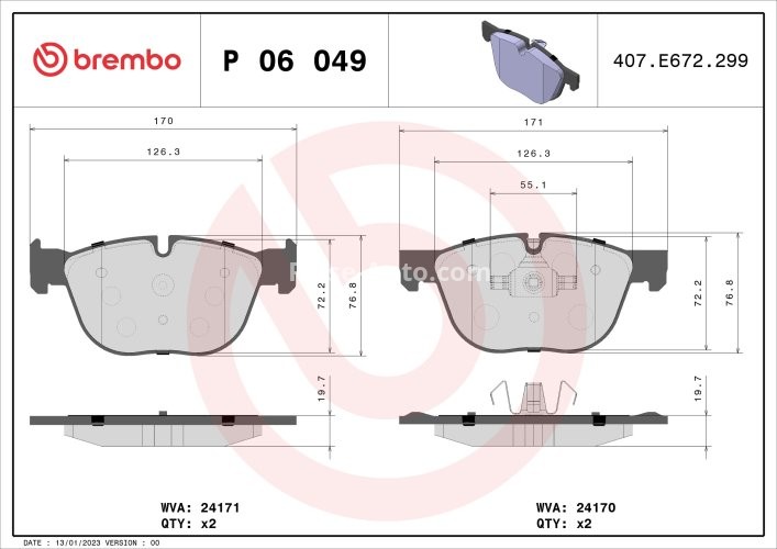 Set plăcuțe frână BREMBO ,față, pentru: BMW X4 (F26), X5 (E70), X5 (F15, F85), X6 (E71, E72), X6 (F16, F86) 2.0-4.8 10.06-07.19