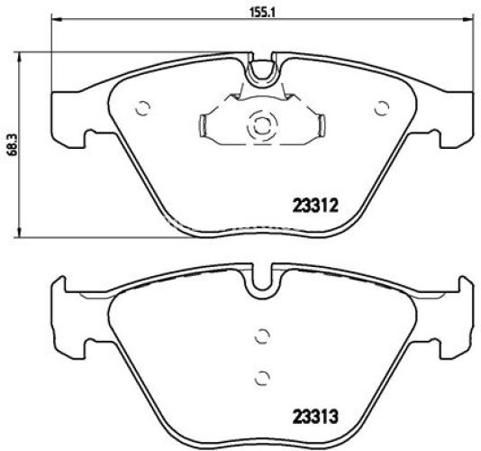 Set plăcuțe frână BREMBO ,față, (fara optionale), pentru: BMW 1 (E82), 3 (E90), 3 (E92), 3 (E93), 5 (E60), 5 (E61), 6 (E63), 6 (E64), 7 (E65, E66, E67) 2.0-6.0 07.01-10.13