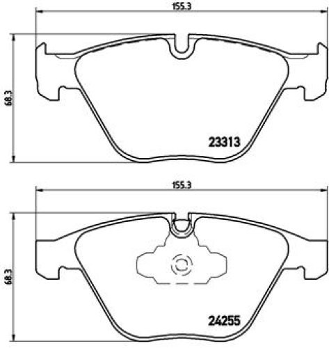 Set plăcuțe frână BREMBO ,față, (fara optionale), pentru: BMW 3 (E90), 3 (E91), 3 (E92), 3 (E93), 3 (F30, F80), X1 (E84) 1.6-3.0 12.04-10.18