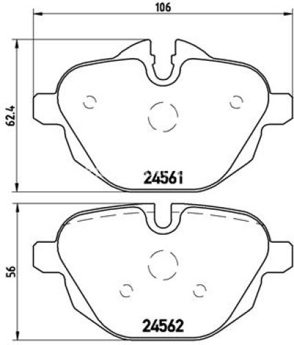 Set plăcuțe frână BREMBO, spate , pentru: BMW 5 (F10), 5 (F11), 5 (G30, F90), 5 (G31), 6 GRAN TURISMO (G32), 7 (G11, G12), I8 (I12), I8 (I15), IX3 (G08), X3 (F25), X3 (G01) 1.5H-Electric 02.09-