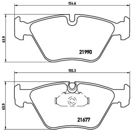 Set plăcuțe frână BREMBO ,față, pentru: BMW 5 (E39) 2.0-3.5 09.95-05.04