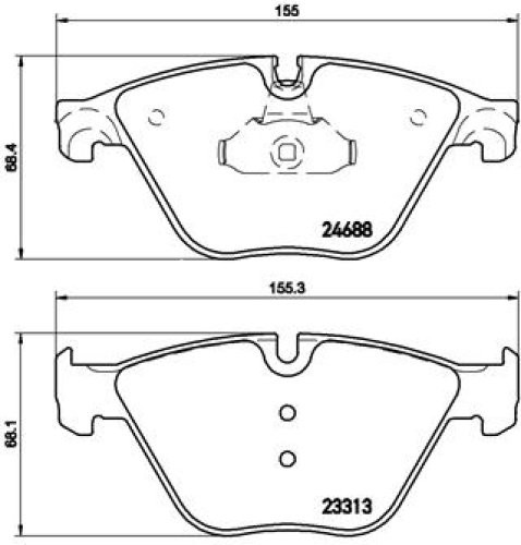 Set plăcuțe frână BREMBO ,față, (fara optionale), pentru: BMW 5 (F10), 5 (F11), 6 (F12), 6 (F13), 6 GRAN COUPE (F06) 2.0-3.0H 11.09-10.18