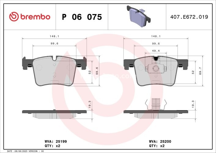 Set plăcuțe frână BREMBO ,față, pentru: BMW 1 (F20), 1 (F21), 2 (F22, F87), 2 (F23), 3 (F30, F80), 3 (F31), 3 GRAN TURISMO (F34), 4 (F32, F82), 4 (F33, F83), 4 GRAN COUPE (F36) 1.6-3.0D 09.10-
